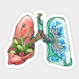 Bionic Mechanical Venus Flytrap Lungs Sticker